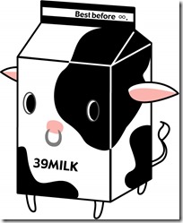 牛のマークの牛乳パック